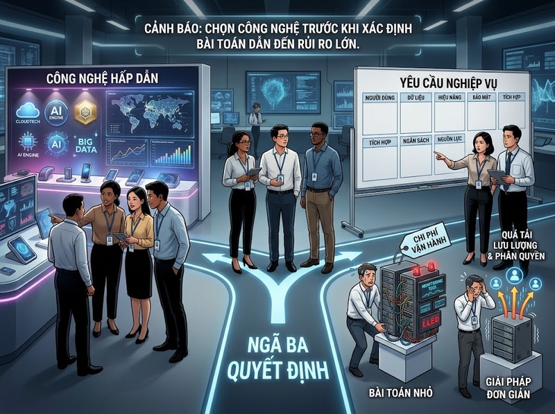 Sai lầm lựa chọn công nghệ khiến giải pháp không phù hợp và tổng chi phí tăng cao